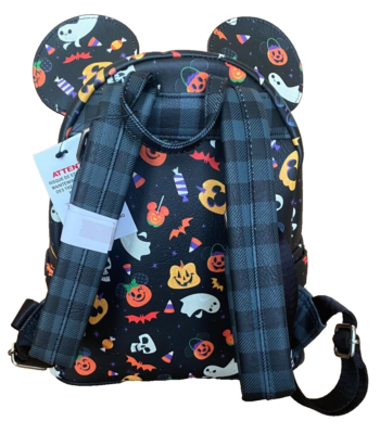 New Disney Parks Loungefly 2021 Halloween Black Plaid Ears  display picture 3