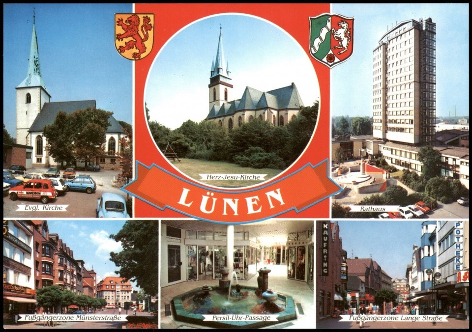 Lünen (Westfalen) Fußgängerzone Lange Straße, PersilUhrPassage uvm