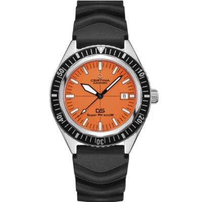 New Certina DS SUPER PH500M 43mm Orange Dial Auto Men's Watch C0374071728010