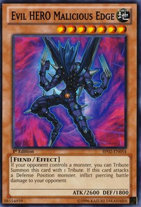 Evil HERO Malicious Edge - BP02-EN054 - Rare - 1st Edition x3 - Near Mint