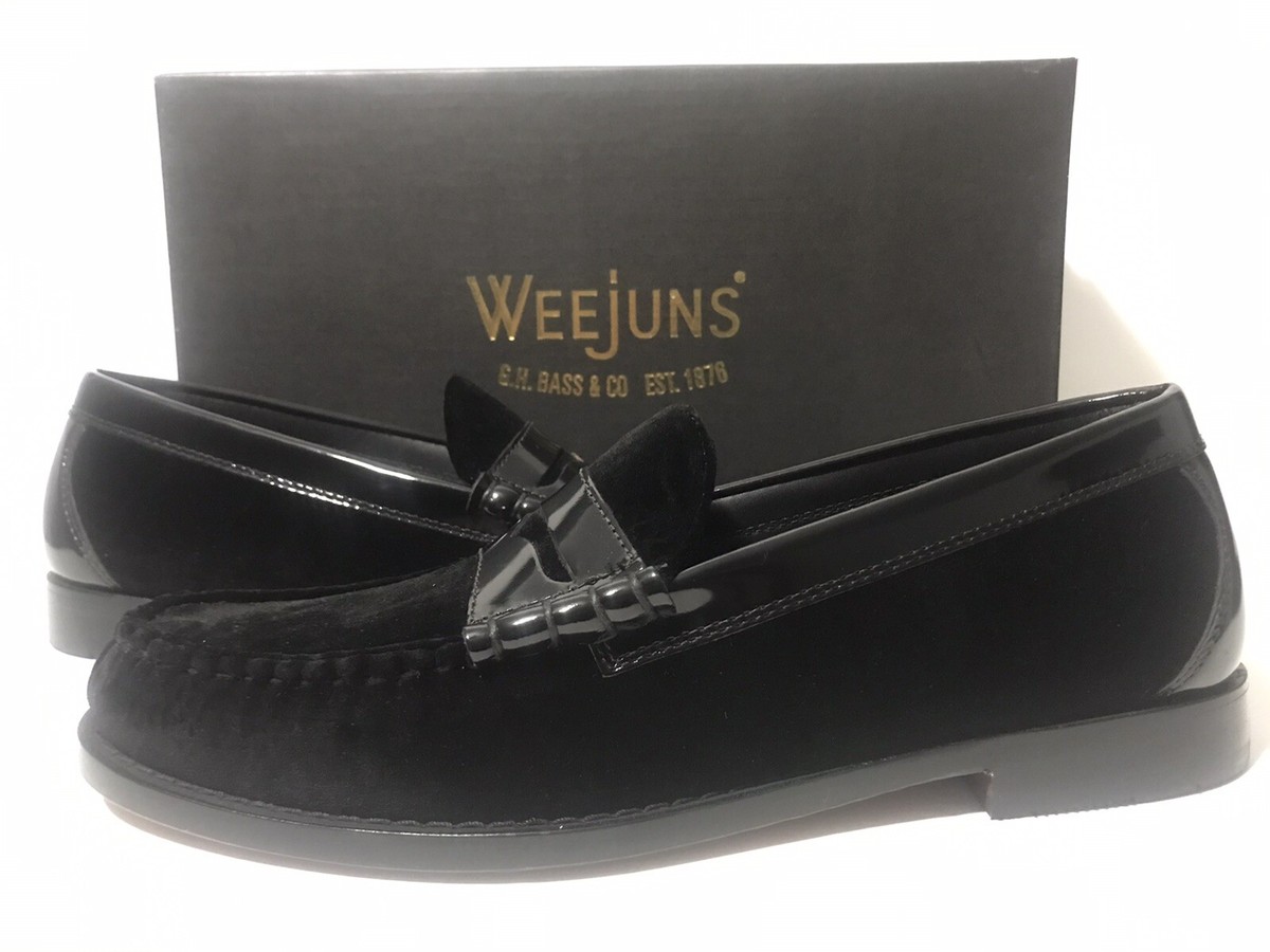 Bass Weejuns Velvet Patent Leather Penny Loafers Black Men’s 9 D The Weejuns Whitney Sun and Moon Loafer in black patent  main image 3