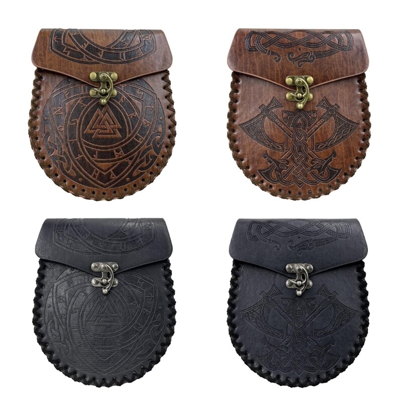 Medieval Leather Belt Bag Cosplay Halloween Fanny Pack  