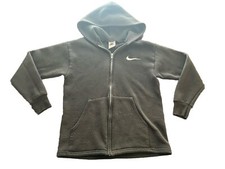 90 s Nike Full Zip Jacket Back Big Logo Black Youth Medium 10-12 Vintage