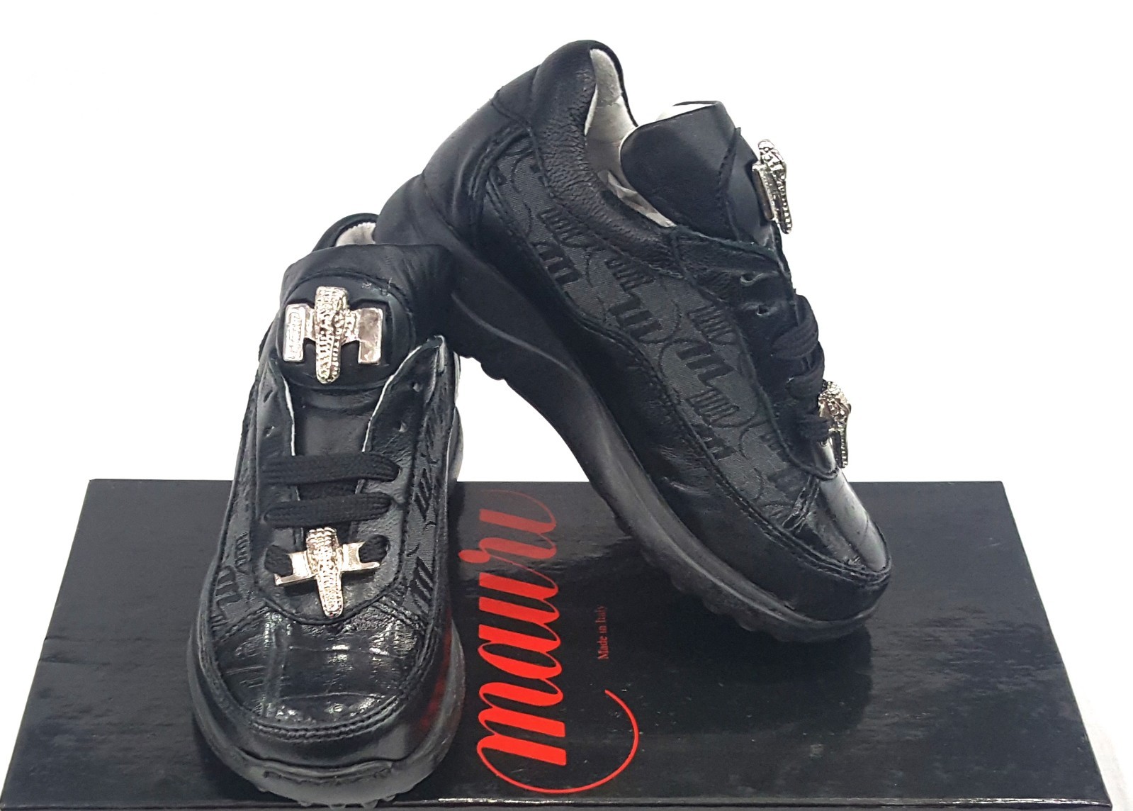 MAURI KIDS SHOES BABY CROC NAPPA LEATHER BLACK 100% AUTHENTIC KIDS CHILDREN KIDS