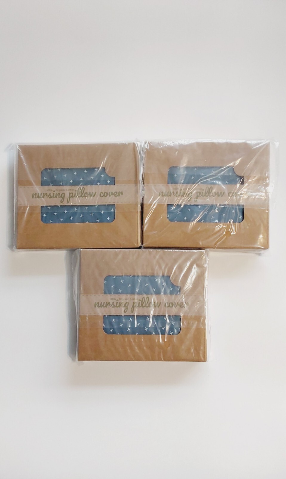 Lot of 3 Wee Sprout Pillow Cover Nursing Support Slipcover 100% Organic Blue-image