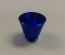 BLUE ANODIZED METAL REPLACEMENT FUNNEL BOWL - 0.5" WIDTH/0.33" DEPTH - USA MADE