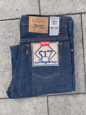 NEW NWT VINTAGE NOS DATED 1993 LEVIS 517 BOOT CUT MENS 33W x34L DARK WASH JEANS