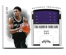 2017 National Treasures-Treasured Threads-Rudy Gay-Spurs-Limited #38 of 99-NM