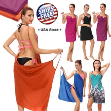 Women's Bathing Swimsuit Bikini Cover Up Wrap Beach Strap Dress Sarong Casual