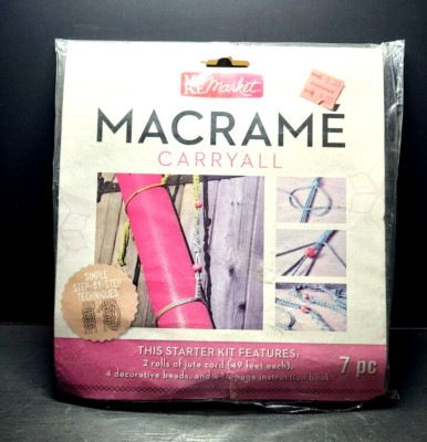 NEW Make Market Macrame Carryall Yoga Mat 7 Pc Starter Kit Jute Easy Beginner