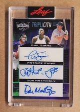 2023 Leaf Tri Patrick Ewing Knicks Phil Simms Mattingly Certified Autograph 4/5