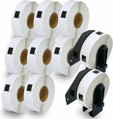 100 x kompatible Brother DK-11204 17 mm x 54 mm durchgehend weiß Adressetiketten