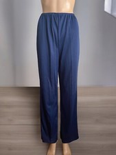Vintage 70s Sears Women  s Pants Size 12 Blue Silky Polyester Pull On Flare NWT