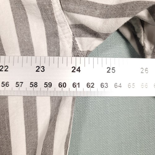 VINTAGE C&A AVANTI Shirt Mens Large Grey White Stripe Short Sleeve Button Up Top - 第 15/16 張圖片