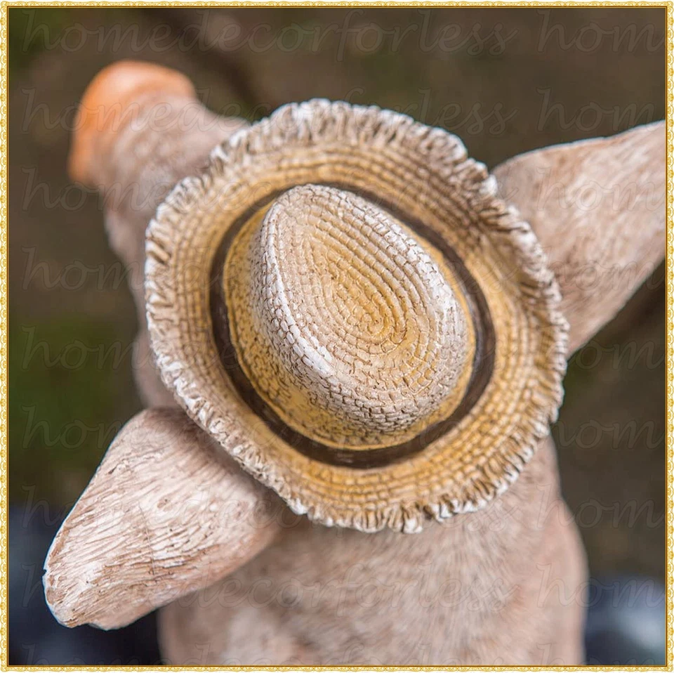 Cerdo lechón en botas y sombrero jardín estatua escultura exterior granja granero patio decoración Foto 4 de 4