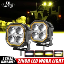 2X 2.2'' LED Cube Work Light Pods Spot Flood Offroad Driving Fog Lamp Truck Jeep