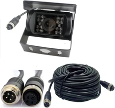 4 Pin Vehicle Backup Camera 12V/24V,18 LED IR Night Vision CCD Car Rear View ...