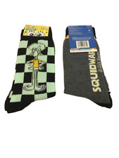 SpongeBob Squarepants SQUIDWARD 1 Pair Crew Socks Adult Shoe Size 6-12 NWT