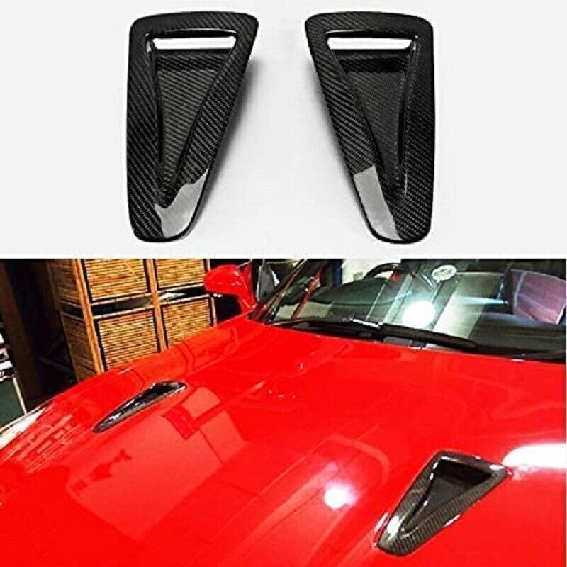 Carbon Fiber Car Hood Scoop Air Vent Duct Inserts Fender Trim For NISSAN R35 GTR