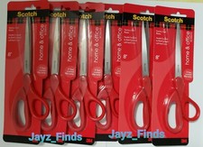 NEW 6ea Scotch 8" inch STAINLESS STEEL Scissors Home  Office 3M Ambidextrous
