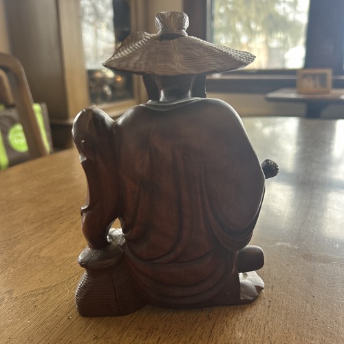 Antique Large Chinese Carved Wood Figure Statue. - Picture 2 of 3