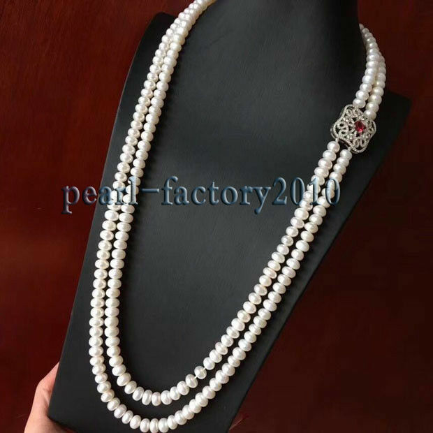 ★PEARLY MORE★ Small Pearl Point Surgical Two Line Necklace $_57.PNG?set_id=880000500F