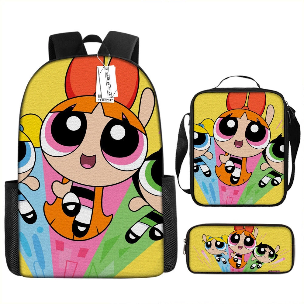 Cosplay The Powerpuff Backpack Set, Cute for Boys Girls