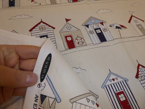 FRYETTS BEACH HUTS Blue Seaside Curtain Craft Upholstery Cotton Fabric - Picture 4 of 7