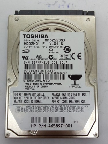 TOSHIBA*** MK3252GSX *** 320GB*** SATA HDD Notebook 2,5'' ZOLL#NFP1708