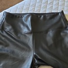 Zenana Women's Black Faux Leather Stretch Ankle Leggings, Size L  2 pair  — photo 4