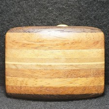 WI05114 AMAZING VINTAGE 1970s  WOOD BANDS  FASHION ARTWORK UNISEX BELT BUCKLE