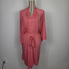 OSCAR de la RENTA Pink Label Pink White Robe Pockets Stretch Sz M