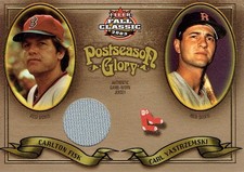 2003 FLEER FALL CLASSIC POSTSEASON GLORY YASTRZEMSKI/FISK JERSEY PG-CF 76/150 MT