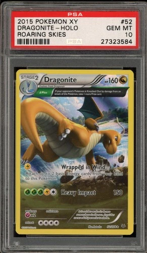 Pokemon Dragonite XY Roaring Skies Holo Rare #52 PSA 10 Gem Mint
