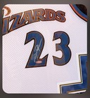 BULLS WIZARDS MICHAEL JORDAN SIGNED FRAMED JERSEY WITH TRIBUTE PATCH UDA COA — photo 2