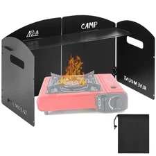 Steel Camp Stove Windscreen, Outdoor Folding Gas Stove Windshield Portable 4 ...