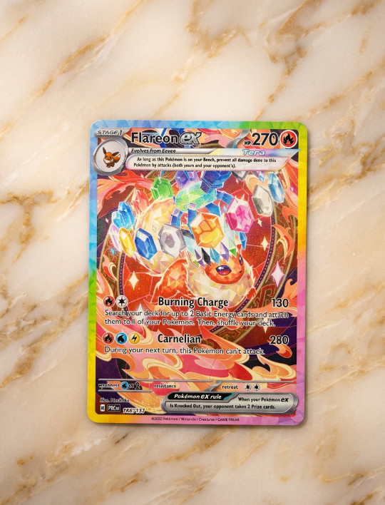 Custom made ~~ Flareon ex Gold Metal Card Stainless Steel