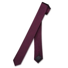 COVONA Narrow NeckTie EXTRA Skinny PURPLE / PLUM Thin Men's Neck Tie