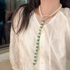 natural jade white south sea  pearl necklace