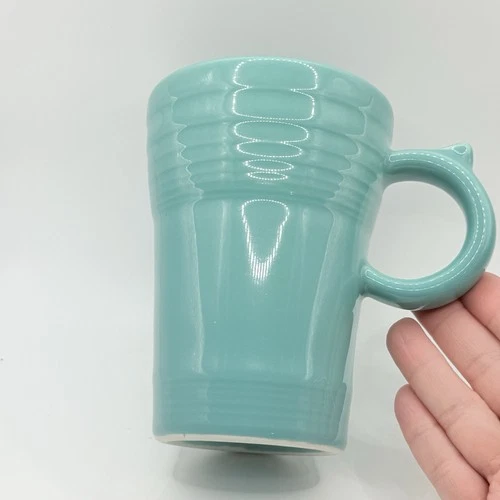 Fiesta Ware Bistro Latte Coffee Mug Turquoise Color Homer Laughlin Thumb 5.5"