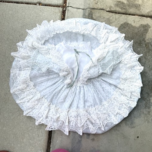 Vintage Sears Disney Winnie The Pooh Ruffle Frilly Circle Dress Lace