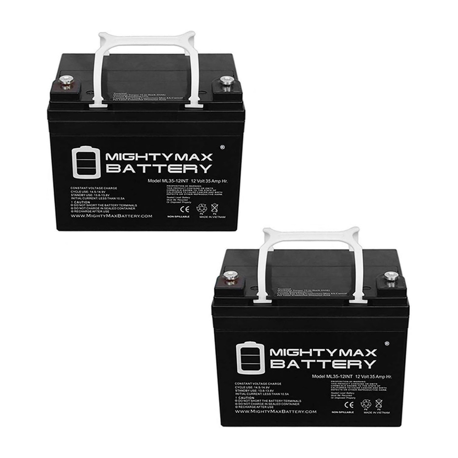 Mighty Max 12V 35AH INT Battery Replacement for Power Patrol SLA1156 - 2 Pack