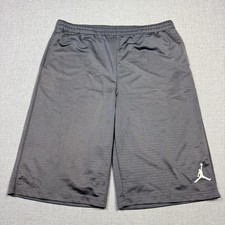 Jordan Shorts Boys XL Gray Mesh Athletic Basketball Gym 32x9 Jumpman Logo