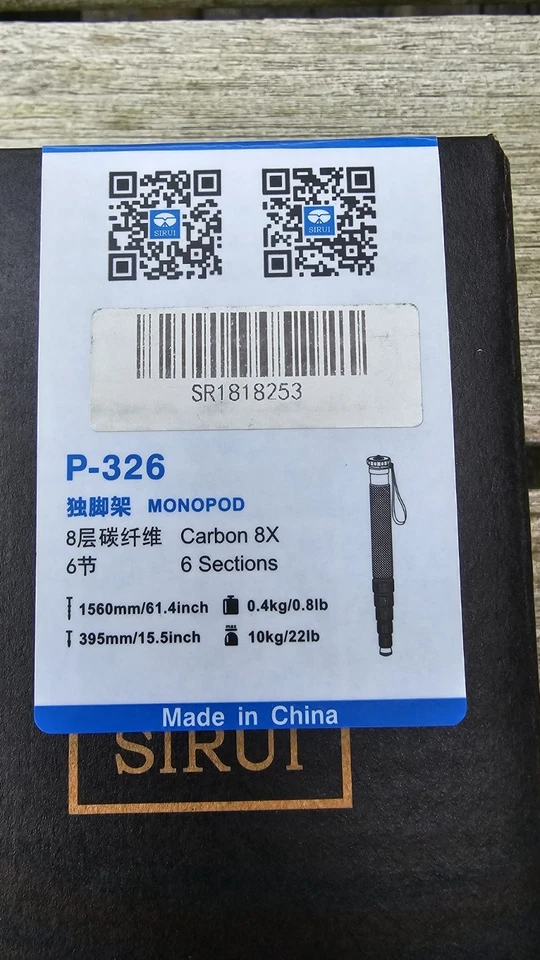 Sirui P-326 Kompakt-Einbeinstativ Carbon - in OVP - Top Zustand wie Neu - Bild 2 von 4