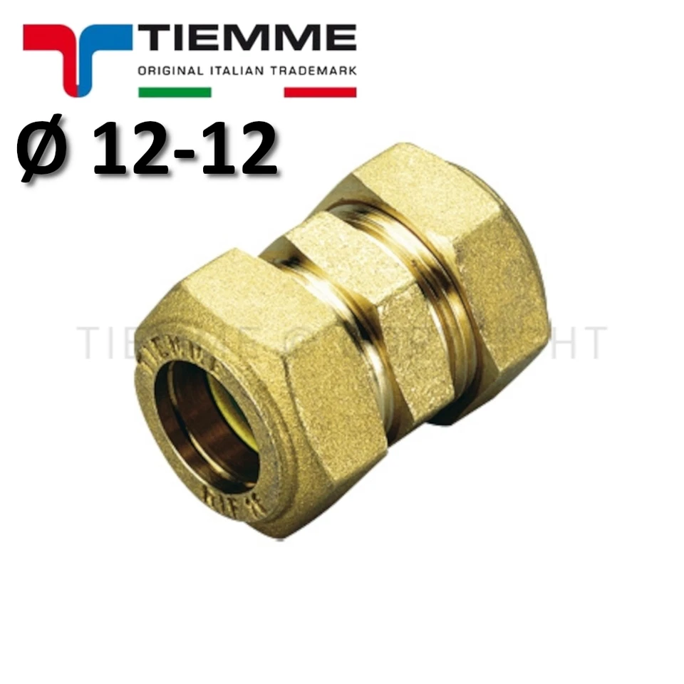 Raccord droit à compression pour tuyau en cuivre ø 12-12 mm - Photo 1/1