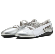 Zapatillas metálicas de ballet Puma Speedcat para mujer plateadas/blancas 401581-01 k