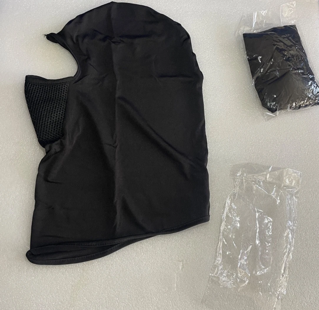 2X Face Neck Mask Adult One Size Black 100% Polyester Layering Ski Motorcycle