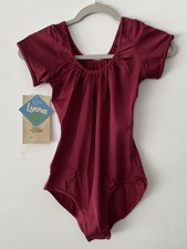 NIP New Vintage Capezio Dance Burgundy Red Leotard Adult Large 80s