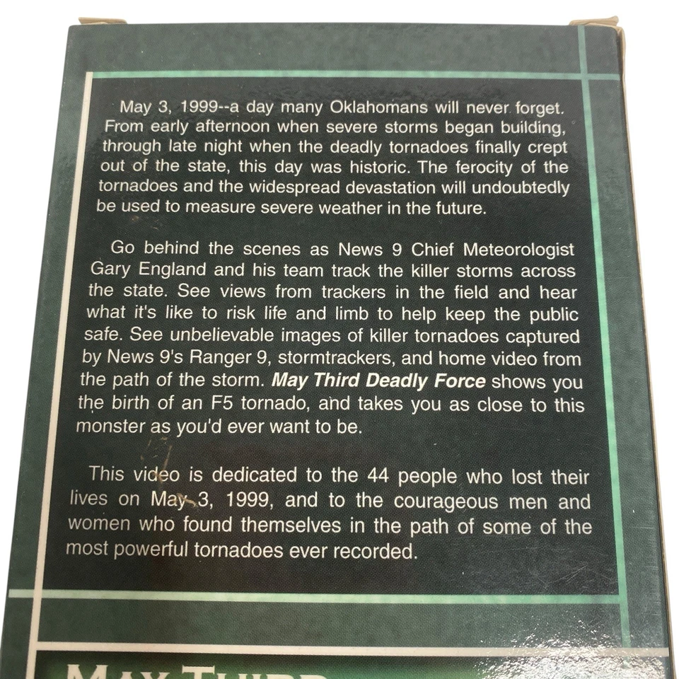 May Third Deadly Force VHS Oklahoma City Tornado Gary England News 9 Meteorology - Image 4 of 4