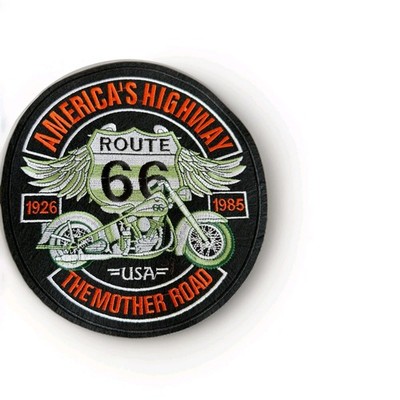 American Highway Route 66 Patch zum Aufbügeln oder Aufnähen groß Biker 23cmx25cm 